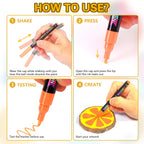 NICETY 72-Color Direct-Ink Acrylic Paint Marker Set