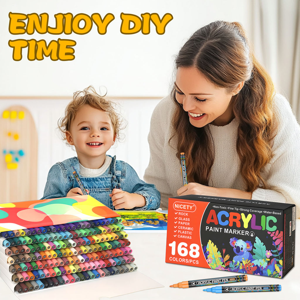 NICETY 168-Color Acrylic Paint Marker Set