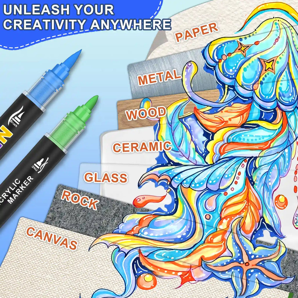 NICETY 108 Dual-Tip Markers for Drawing & Art