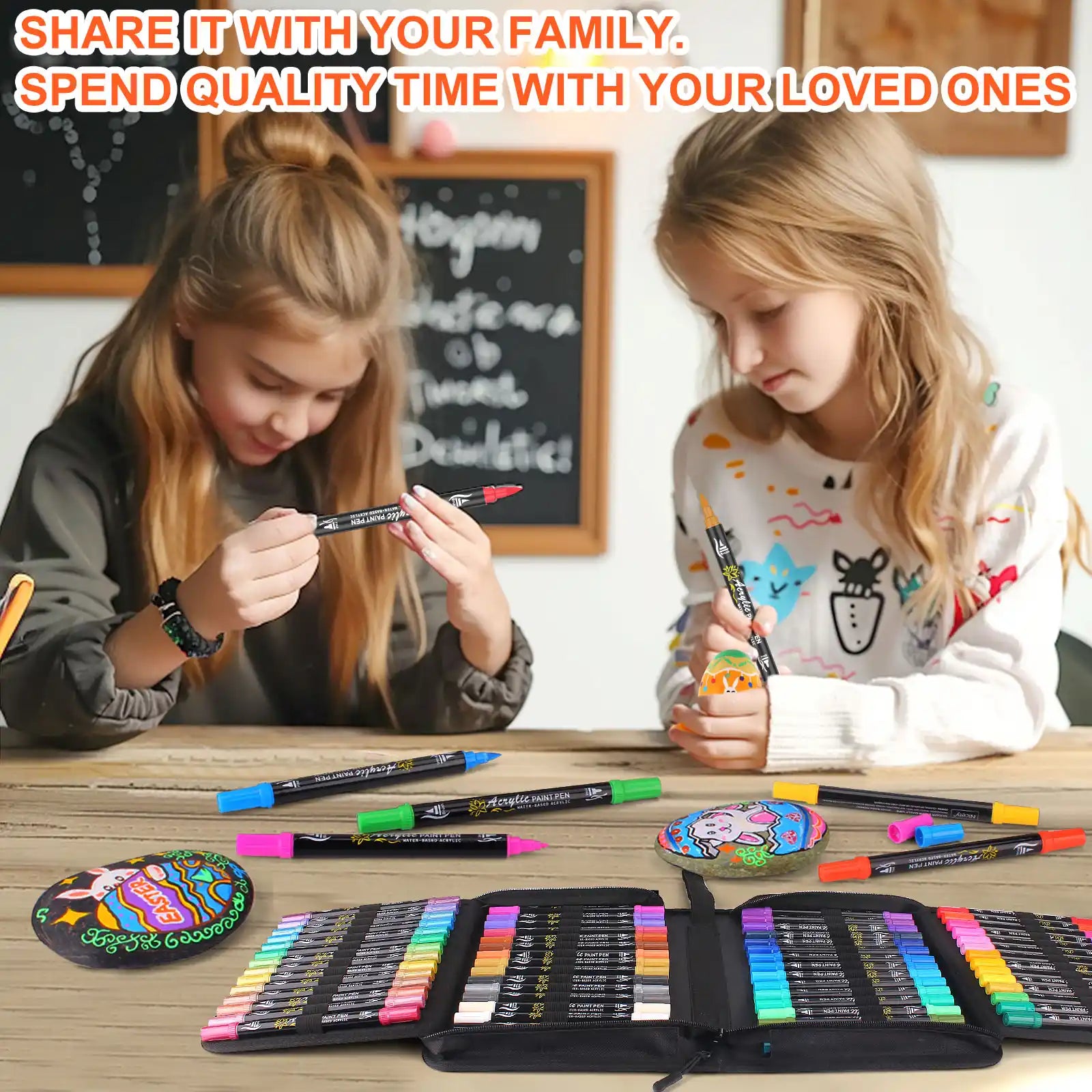 Nicety 60 Colors Dual Tip Acrylic Paint Pens Set, Quick Dry Waterproof Art Markers for Drawing & Crafts