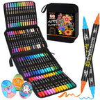 Nicety 60 Colors Dual Tip Acrylic Paint Pens Set, Quick Dry Waterproof Art Markers for Drawing & Crafts